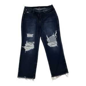 Judy Blue Dark Wash Distressed Boyfriend Jeans